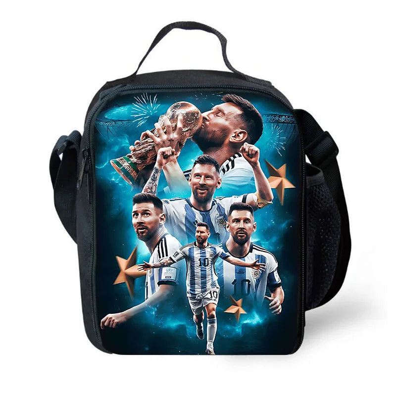 Football Star Child Insulated Large Capacity Bag for Boy Girl M-messis Student