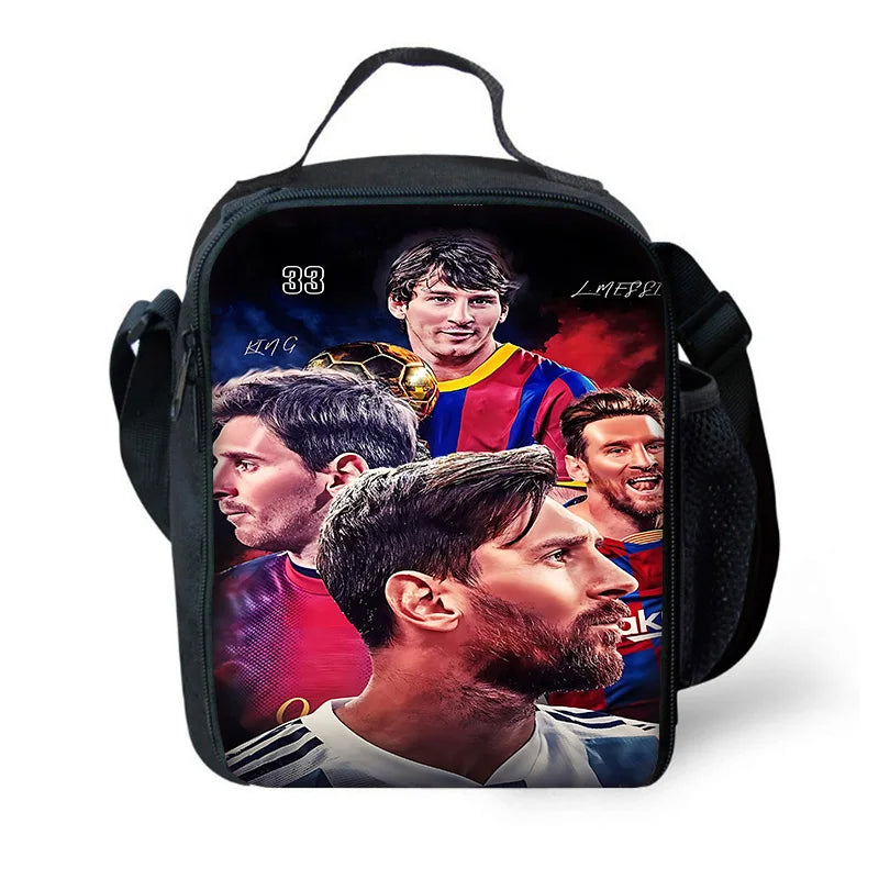 Football Star Child Insulated Large Capacity Bag for Boy Girl M-messis Student