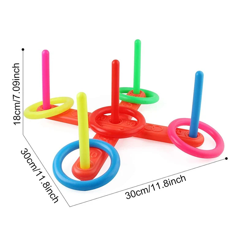 Children Ferrule Toys Cross 5Rings Throwing Loop Puzzle Body Building Parent-child Interaction Plastic Throwing Ring TMZ