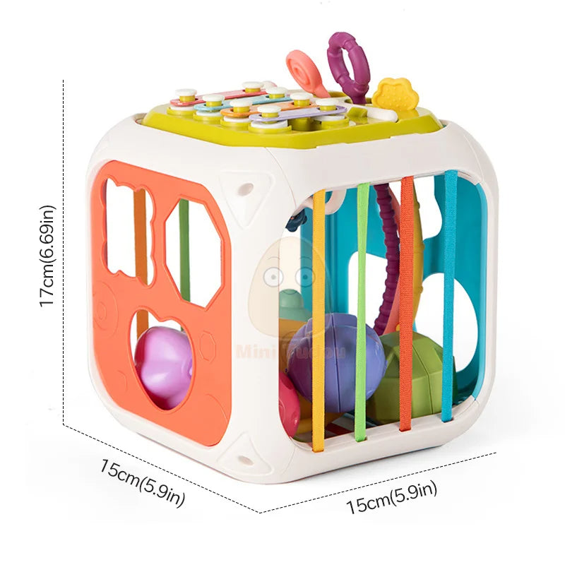 Montessori Toy Baby Activity Cube Shape Blocks Sorting Nesting Piano Game Early Educational Toys For Infant 13 24 Months Gift